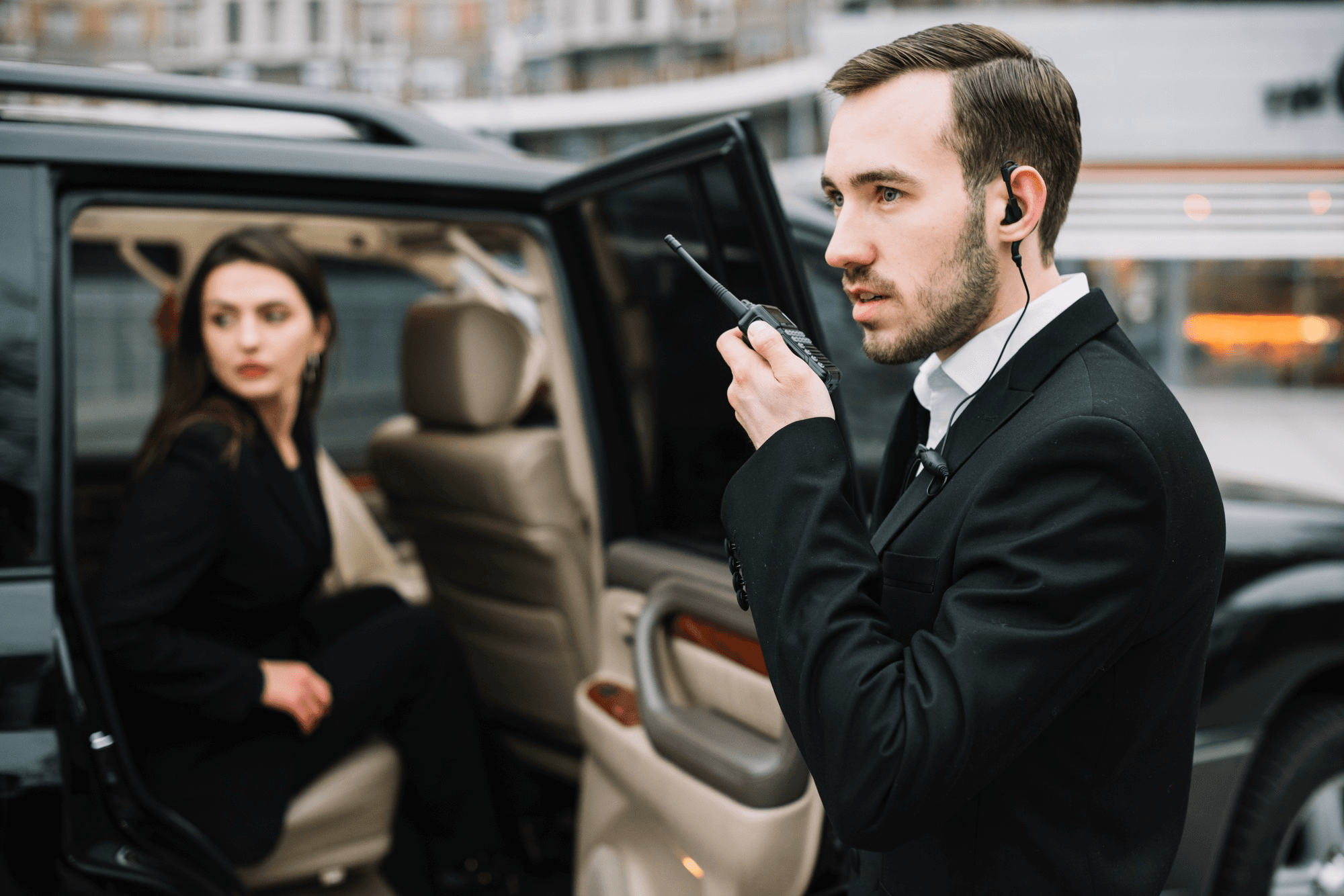 Professional security team on site